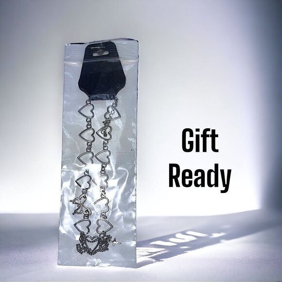 Silver Heart & Butterfly / Cross Dangle Necklace l New - Picture 7 of 11